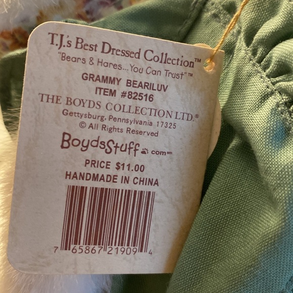 HOLIDAY SALE!! Boyds Bears "#1 Grandma" GRAMMY BEARILUV NEW/tag 8" Bear Plush - Picture 7 of 7